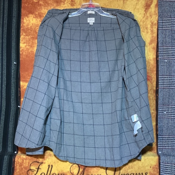 J.CREW-men’s gray plaid cotton ‘CLASSIC’ fit BRUSHED TWILL long sleeve shirt - Picture 9 of 10